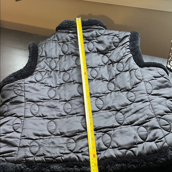 New York & Company Black Faux Fur Trim Vest - Picture 5 of 8